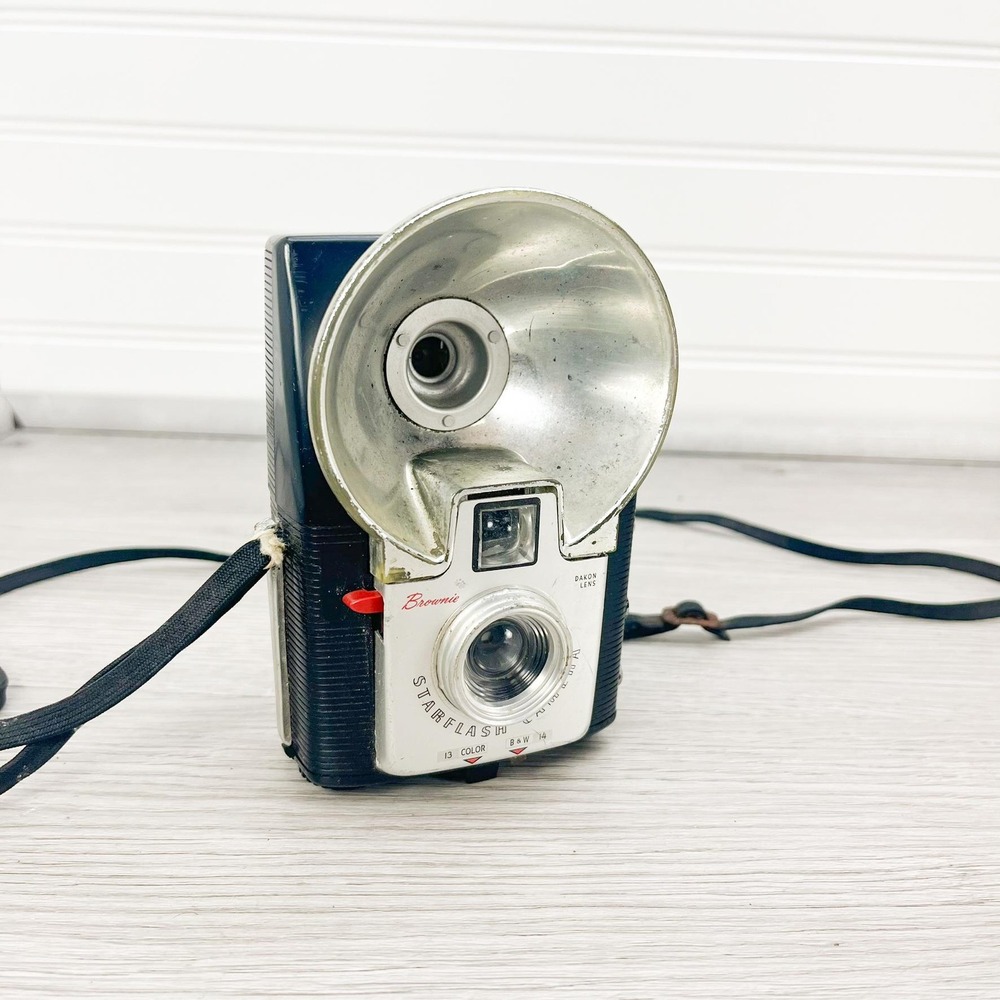 Retro Camera Shelf Decor - Kodak Brownie Starflash Camera Made in USA